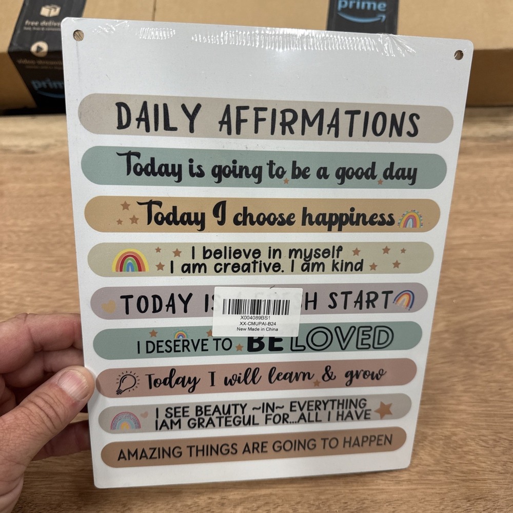 Wooden Wall Sign Decor Daily Affirmations